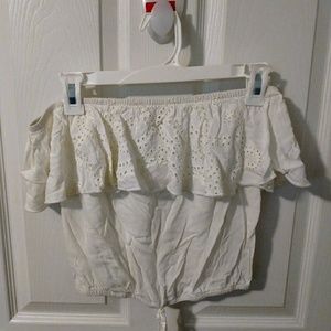 off shoulder white crop top